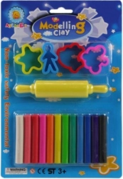 Modeling Set for Kids – 12 Colors with Roller and Cutters