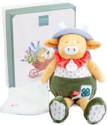 Doudou kinkekomplekt lehm Aneth tekiga, roheline 28 cm