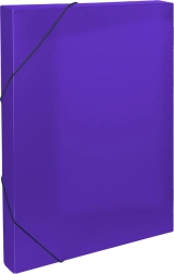 Plastic archival box with elastic A4, purple