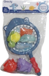 Bath toy sieve with water animals