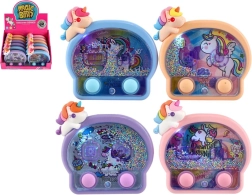 Water ring toss game unicorn with lights, pocket-sized kids' toy