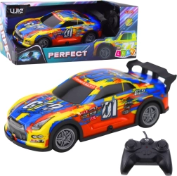 Racing RC Car with Illuminated Body blue‑yellow