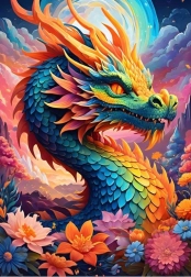 Puzzle Colorful Dragon 1000 pieces ALIPSON