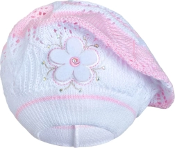 Kootud baret New Baby heleroosa lastele 3–4 aastat