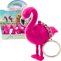 Flamingo võtmehoidja LED-valguse ja heliga, roosa