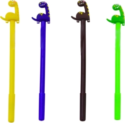 Kuulpliiats dinosaurusega, must täitepulk 0,5 mm – värvide mix