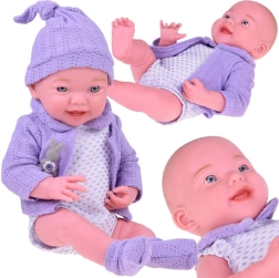 Naeratav beebinukk 40 cm lillaka kampsuniga