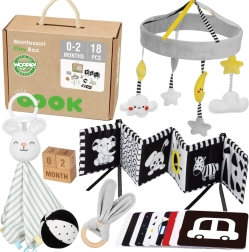 Hariv montessori komplekt 7-ühes vastsündinule 0–2 kuud WOOPIE GREEN