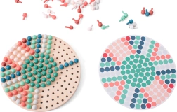 Wooden Mosaic with Pegs and Templates