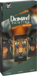 Teemantmaalimine raamile – tiiger triptühhon 40 × 20 cm + 30 × 20 cm