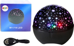 Tähtede projektor öölamp ja Bluetooth-kõlar 2-ühes, must