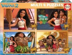 Puzzle EDUCA Vaiana 2 – komplekt 4 ühes (50, 80, 100, 150 tükki)