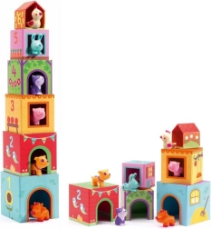 Kokkupandavad klotsid Loomakeste majakesed DJECO