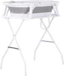 Chipolino foldable baby bathtub with mat and stand Malibu grey