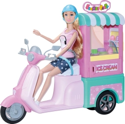 Jäätisemüüja nukk 30 cm motorolleriga