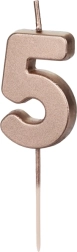 Cake Candle Rose Gold Number 5