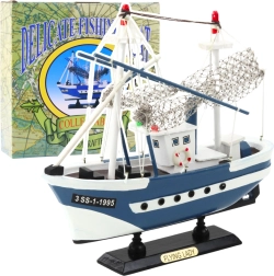 Model Collectible Fishing Boat Flying Lady Blue 24x23 cm