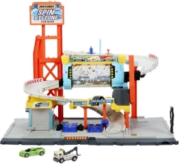 Matchbox Turbo Cyclone automasula – mitmekorruseline mängukomplekt kaldtee ja teenindusega