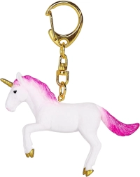 Neon Pink Jumping Unicorn Keychain