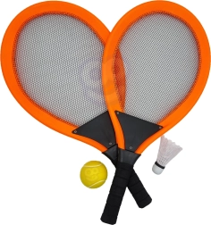 Woopie suured tennisereketid ja sulgpallireketid lastele, komplekt palli ja sulgpalliga