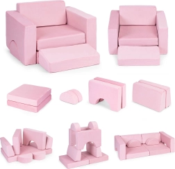 Modulaarne laste tugitool 8 padjaga ECOTOYS – roosa
