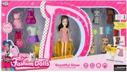 Dress-up doll with animals and accessories 8 cm