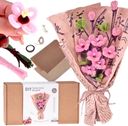 Kreatiivne DIY komplekt – šenilltraadist kimp SAKURA (jaapani kirsiõis)