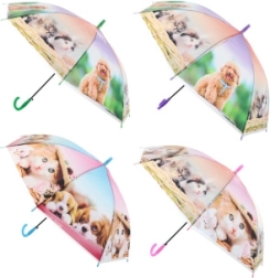 Automatic umbrella with dogs and cats