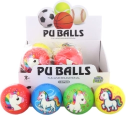 Pehme ükssarviku motiiviga pall 10 cm