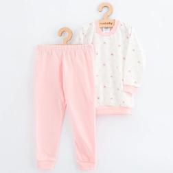 Laste puuvillane pidžaama New Baby roosa kaisukaru 128/134