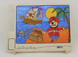 Wooden Double-sided Coloring Page Pirates