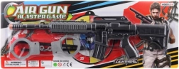 Toy submachine gun with suction-cup darts and handcuffs