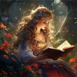 Diamond mosaic - princess with a book