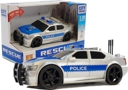 Battery-powered police car 1:20 with lights and sounds, silver
