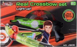 Light-up kids’ crossbow with suction-cup arrows and target – battery-powered shooting set, 6+