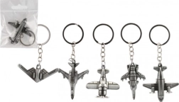 Metallist lennuki kujuline võtmehoidja 5–6 cm, eri disainide segu