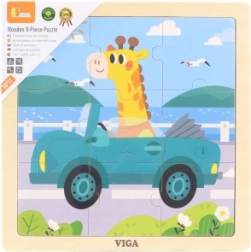 Puidust pusle kaelkirjakuga autos, 9 tükki