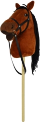 Pehme mängukepihobune 70 cm, heliga, tumepruun