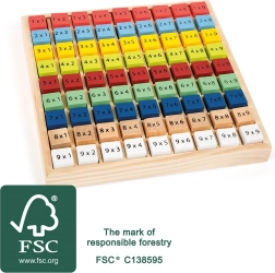 Small Foot puidust korrutustabeli õppetahvel