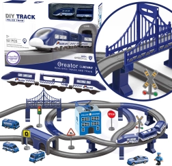 Elektriline politsei rongirada autodega, 92 osa, 300 cm