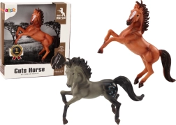 Horse figurine – brown or gray standing horse for stables and farm play