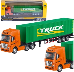 Truck with Container Trailer Huina Green 1:50