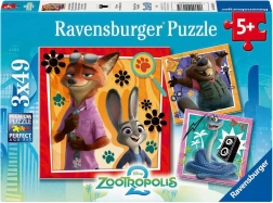 Puzzle RAVENSBURGER Zootropolis: Loomade linn 3×49 tükki