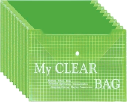 Läbipaistev A4 dokumendiümbrik trukiga, roheline (20 tk)