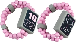 Kahepoolsed puidust kellad – roosad