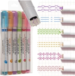 MAALEO 6-osaline dekoratiivsete markerite komplekt jälgede ja šrafuuride jaoks