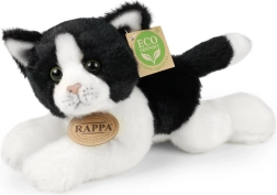 Pehme kass valge‑must, lamav 16 cm RAPPA eco friendly