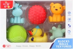 Beebide veemänguasjade kummist komplekt – 6 tk