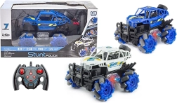 Off-road RC car with sideways driving and 360° rotation