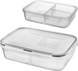 Divided food storage box with lid and seal 1 l